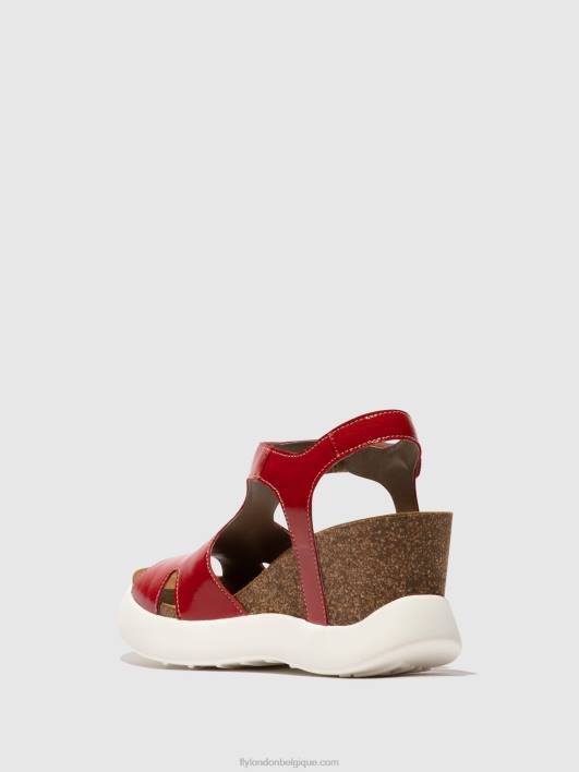 sandales à boucle gova962 Fly London femmes rouge 0FBB495