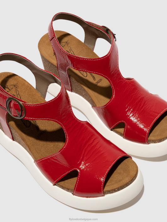 sandales à boucle gova962 Fly London femmes rouge 0FBB495
