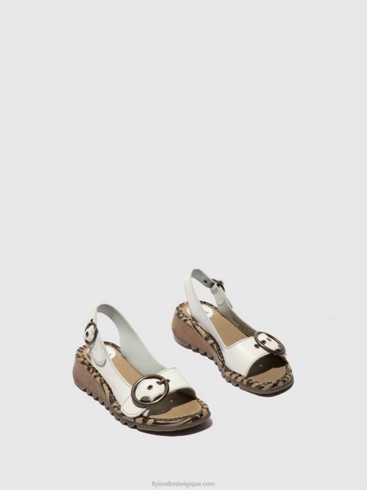 sandales à boucle tram723 Fly London femmes blanc 0FBB614