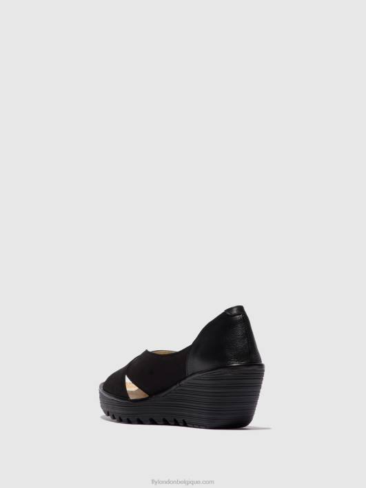 sandales à bout ouvert yoma307 Fly London femmes cupido/mousse noir 0FBB597