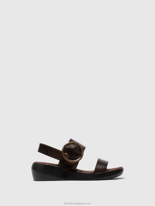 sandales à bride arrière bani739 Fly London femmes marron foncé 0FBB468