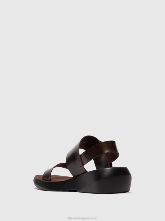sandales à bride arrière bani739 Fly London femmes marron foncé 0FBB468