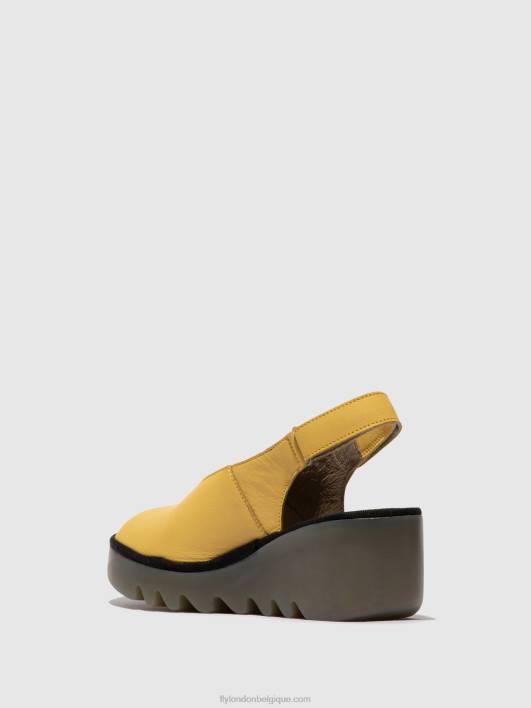 sandales à bride arrière baye386 Fly London femmes jaune 0FBB466