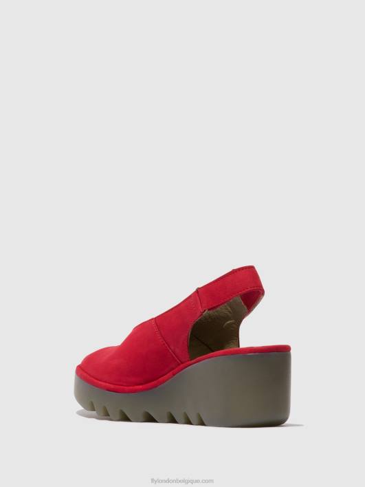 sandales à bride arrière baye386 Fly London femmes rouge à lèvres rouge 0FBB580