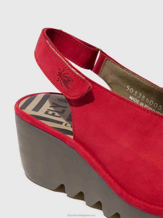 sandales à bride arrière baye386 Fly London femmes rouge à lèvres rouge 0FBB580