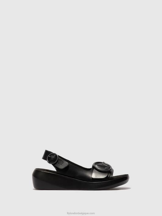 sandales à bride arrière berk754 Fly London femmes bride noire 0FBB603