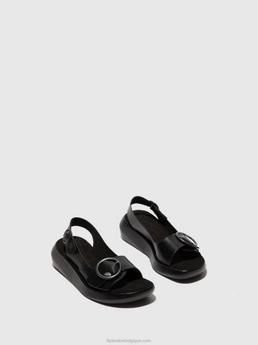 sandales à bride arrière berk754 Fly London femmes bride noire 0FBB603