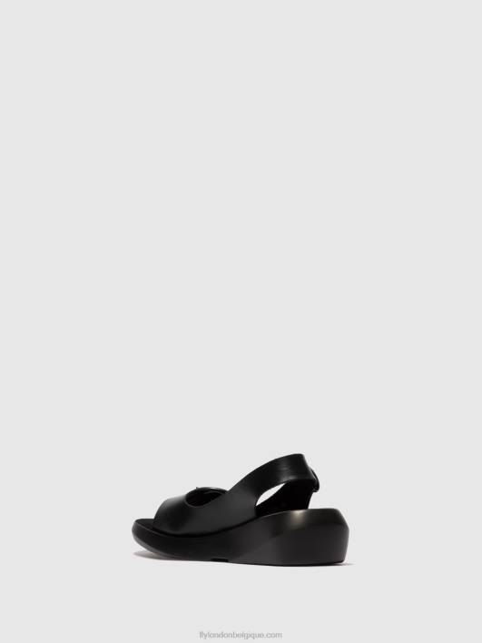 sandales à bride arrière berk754 Fly London femmes bride noire 0FBB603