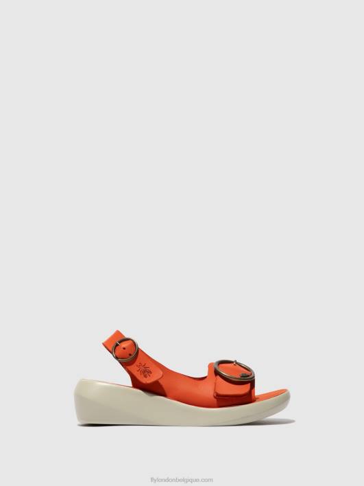sandales à bride arrière berk754 Fly London femmes corail 0FBB585