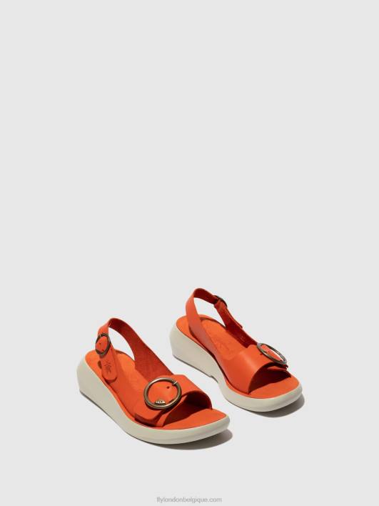 sandales à bride arrière berk754 Fly London femmes corail 0FBB585