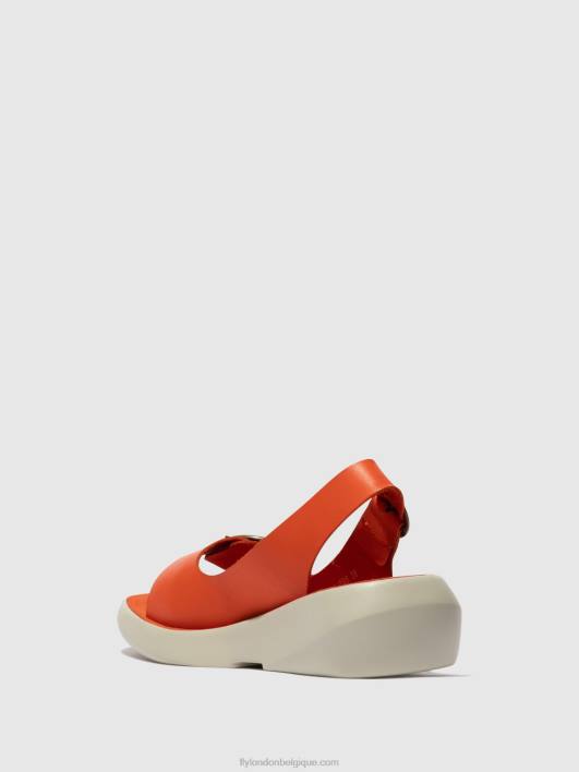 sandales à bride arrière berk754 Fly London femmes corail 0FBB585