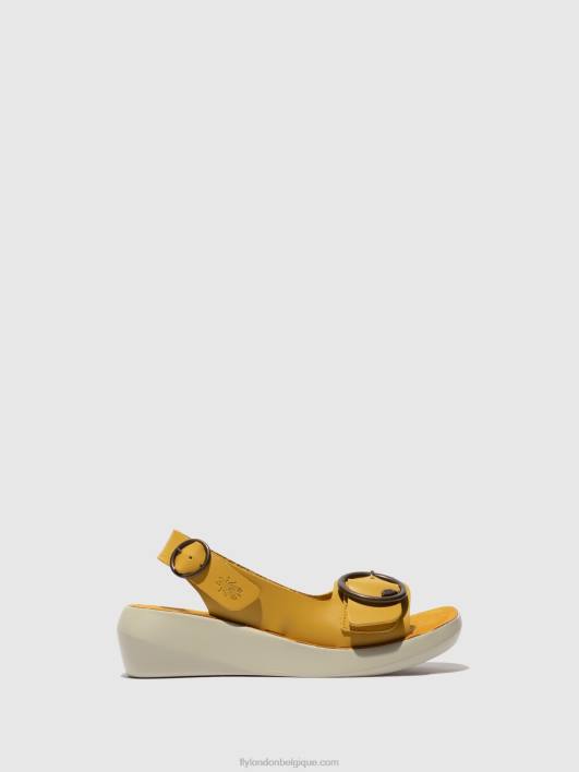 sandales à bride arrière berk754 Fly London femmes moutarde 0FBB465