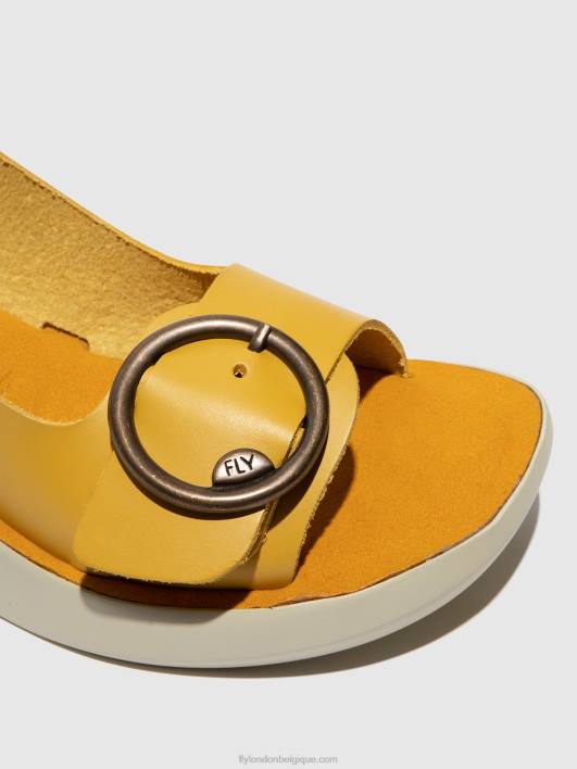 sandales à bride arrière berk754 Fly London femmes moutarde 0FBB465
