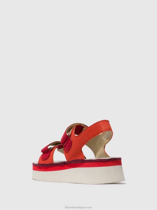 sandales à bride arrière cori377 Fly London femmes diable rouge/rouge à lèvres 0FBB577