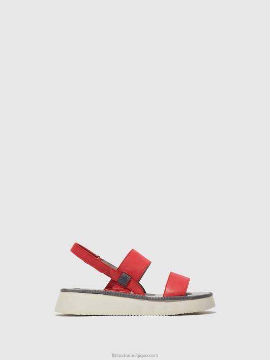 sandales à bride arrière cura318 Fly London femmes framboise 0FBB462