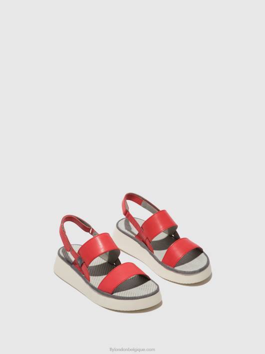 sandales à bride arrière cura318 Fly London femmes framboise 0FBB462