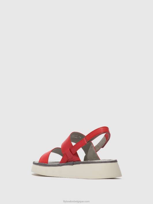sandales à bride arrière cura318 Fly London femmes framboise 0FBB462