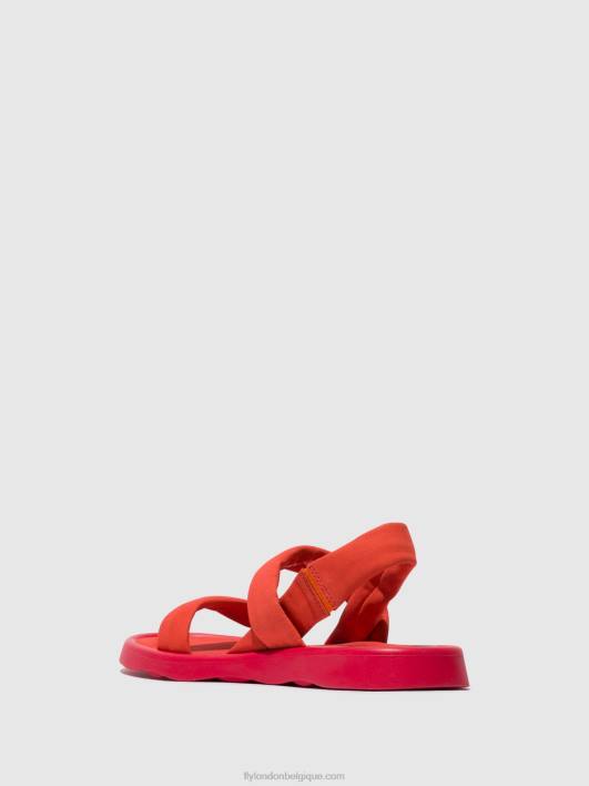 sandales à bride arrière tera873 Fly London femmes diable rouge 0FBB540