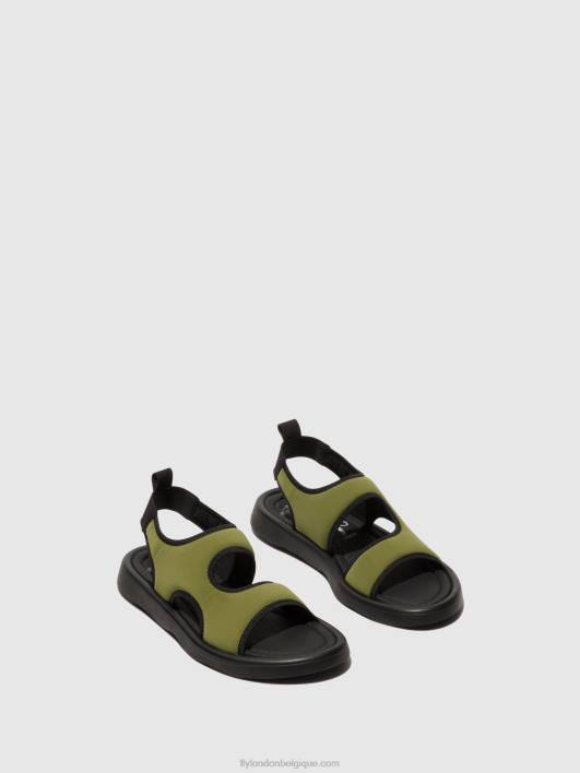 sandales à bride arrière treq930 Fly London femmes olive/noir 0FBB451
