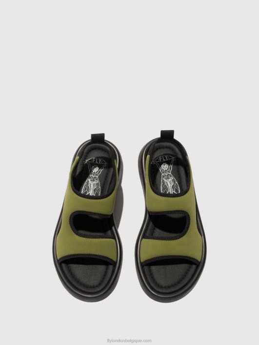 sandales à bride arrière treq930 Fly London femmes olive/noir 0FBB451