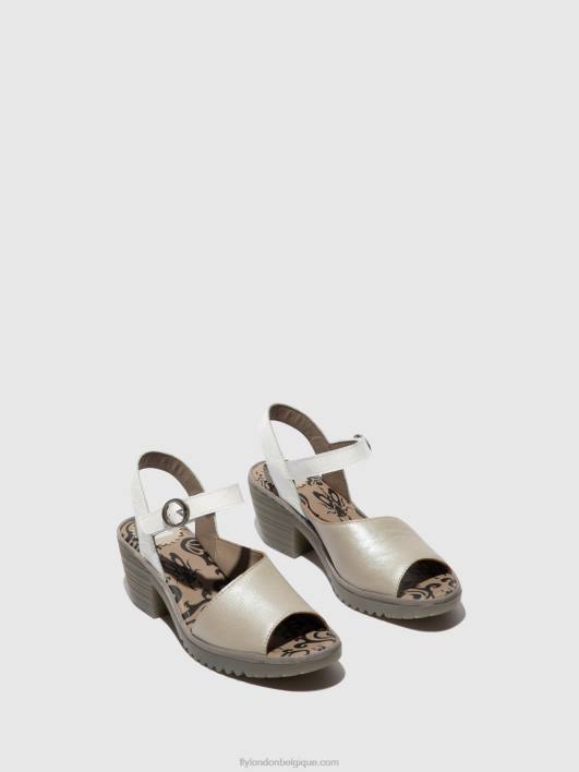 sandales à bride arrière wely439 Fly London femmes argent/ blanc cassé 0FBB444