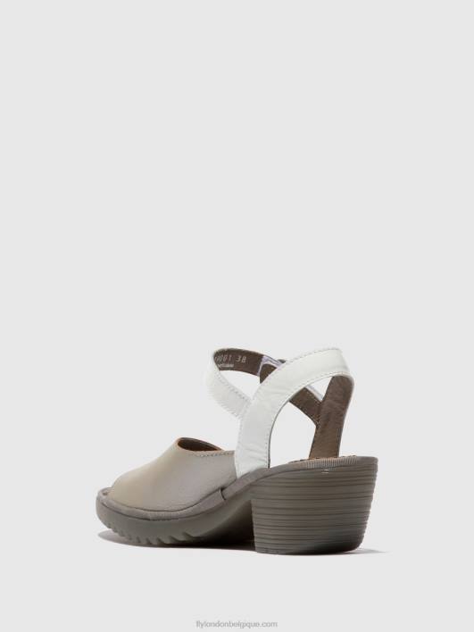 sandales à bride arrière wely439 Fly London femmes argent/ blanc cassé 0FBB444