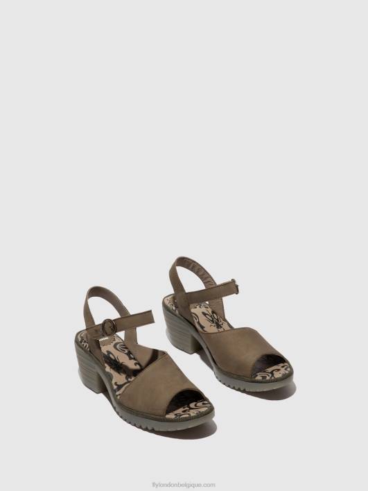 sandales à bride arrière wely439 Fly London femmes kaki 0FBB443
