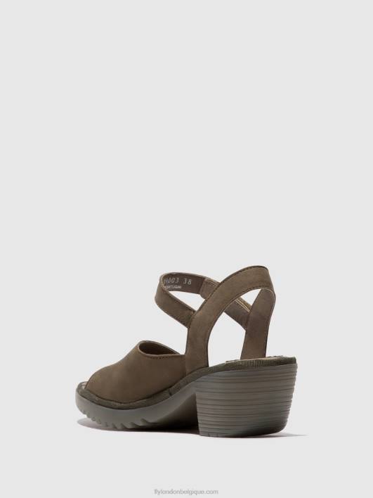 sandales à bride arrière wely439 Fly London femmes kaki 0FBB443