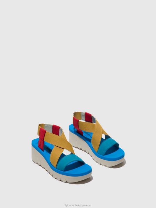 sandales à bride arrière yabi922 Fly London femmes rouge à lèvres rouge/jaune/azur 0FBB448