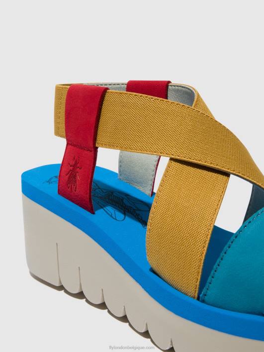 sandales à bride arrière yabi922 Fly London femmes rouge à lèvres rouge/jaune/azur 0FBB448