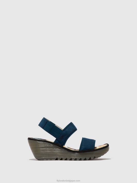 sandales à bride arrière yaco416 Fly London femmes bleu 0FBB438