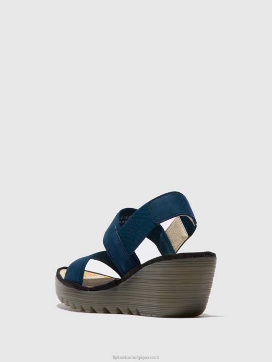 sandales à bride arrière yaco416 Fly London femmes bleu 0FBB438