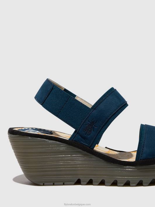 sandales à bride arrière yaco416 Fly London femmes bleu 0FBB438