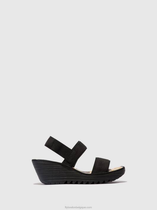 sandales à bride arrière yaco416 Fly London femmes noir 0FBB437