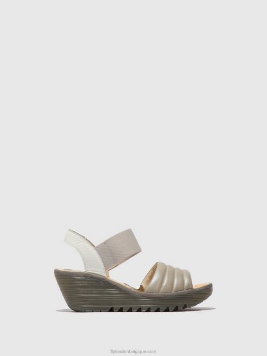sandales à bride arrière yiko414 Fly London femmes argent/blanc cassé 0FBB435