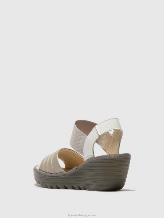 sandales à bride arrière yiko414 Fly London femmes argent/blanc cassé 0FBB435