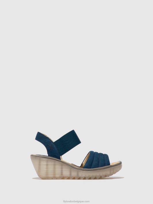 sandales à bride arrière yiko414 Fly London femmes bleu 0FBB433