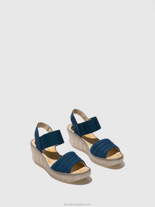 sandales à bride arrière yiko414 Fly London femmes bleu 0FBB433