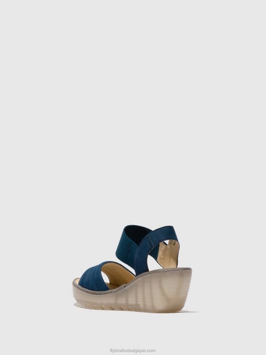 sandales à bride arrière yiko414 Fly London femmes bleu 0FBB433