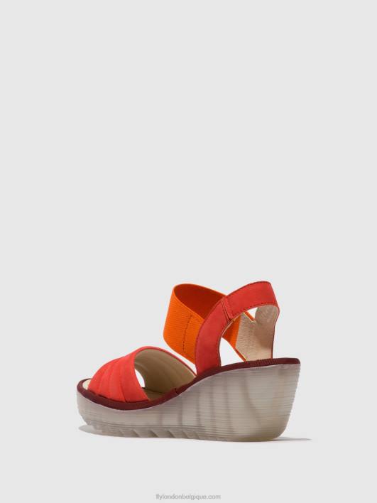 sandales à bride arrière yiko414 Fly London femmes diable rouge 0FBB434