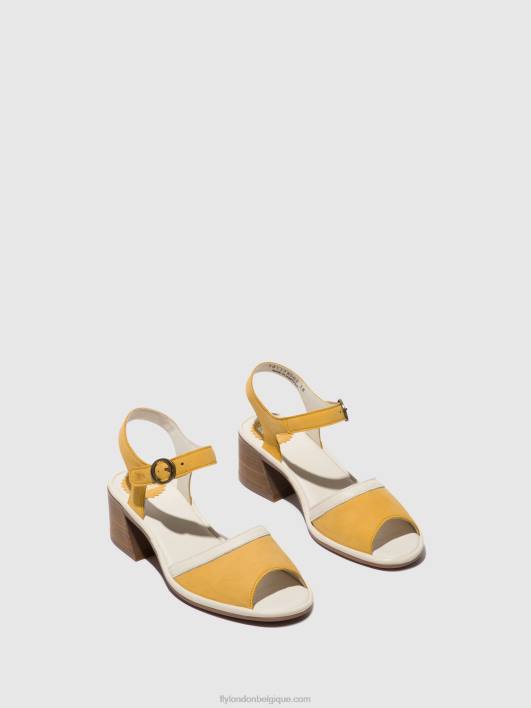 sandales à bride cheville lear374 Fly London femmes bourdon/blanc cassé 0FBB568