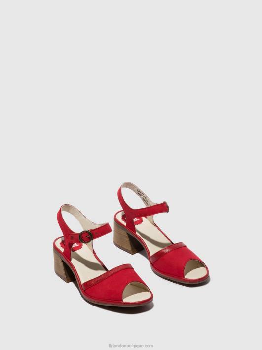 sandales à bride cheville lear374 Fly London femmes rouge à lèvres rouge 0FBB570