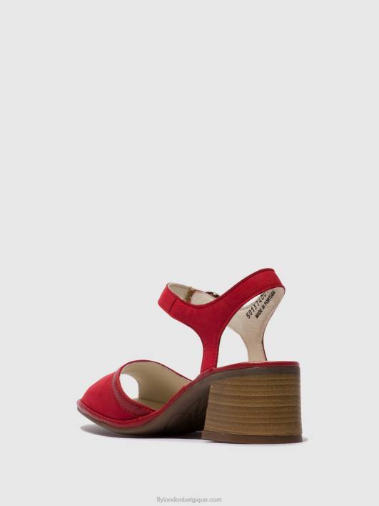 sandales à bride cheville lear374 Fly London femmes rouge à lèvres rouge 0FBB570