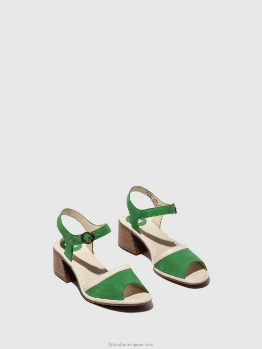 sandales à bride cheville lear374 Fly London femmes vert clair/blanc cassé 0FBB569