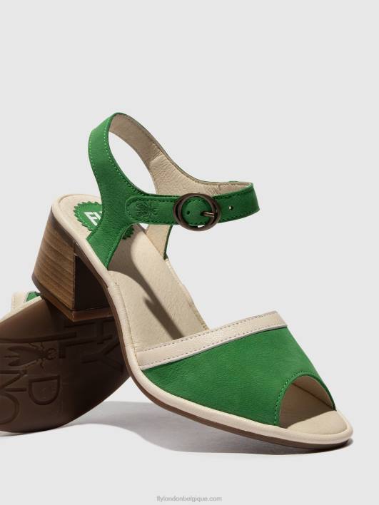 sandales à bride cheville lear374 Fly London femmes vert clair/blanc cassé 0FBB569