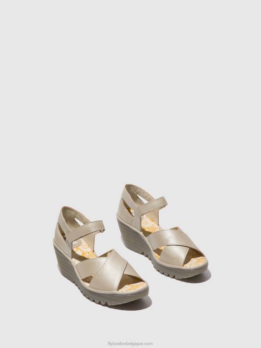 sandales à bride cheville yent365 Fly London femmes argent 0FBB565