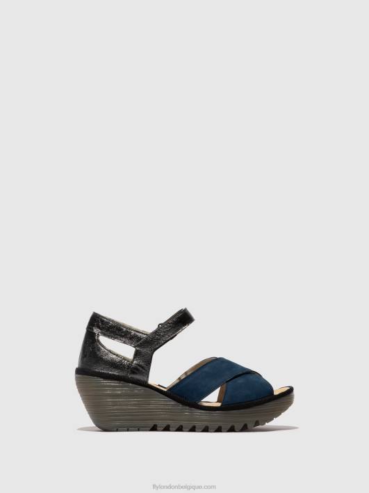 sandales à bride cheville yent365 Fly London femmes bleu/graphite 0FBB508