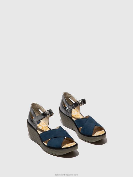 sandales à bride cheville yent365 Fly London femmes bleu/graphite 0FBB508