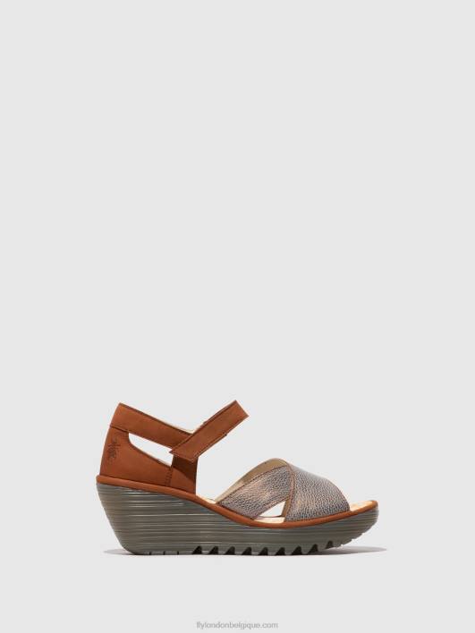 sandales à bride cheville yent365 Fly London femmes bronze/bronze 0FBB567