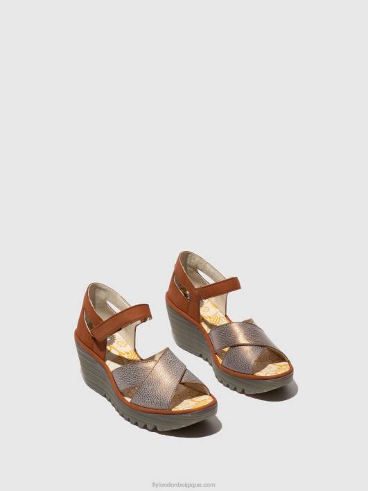 sandales à bride cheville yent365 Fly London femmes bronze/bronze 0FBB567